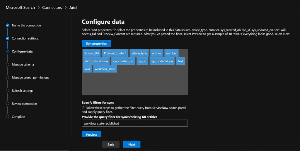 Microsoft Search with Service Now Graph Connector